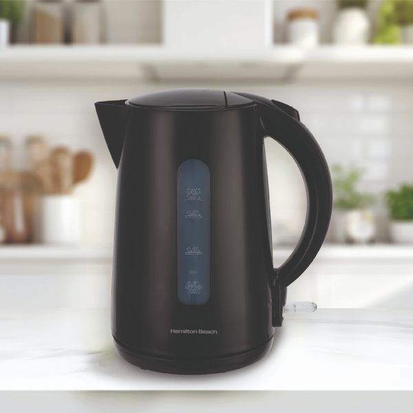 Hamilton Beach Essentials 1.7L Rapid Boil Kettles and 4 Slot Toaster - Black
