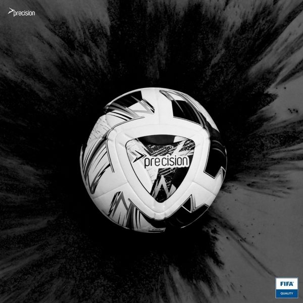 Precision Rotario FIFA Quality Match Football White/Black/Silver - 5