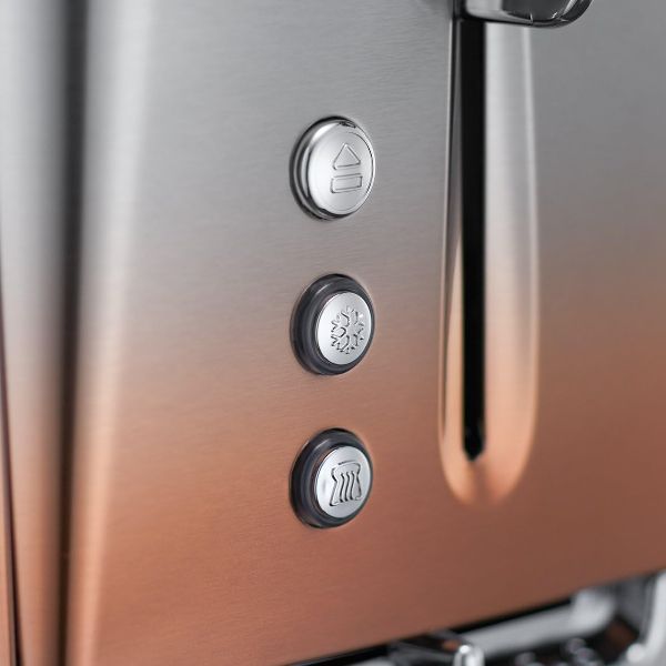 Russell Hobbs Eclipse Breakfast Bundle - Silver and Copper Kettle and 4 Slice Toaster
