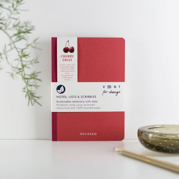 A5 Notebook - Cover made from Recycled Cherry Husk
