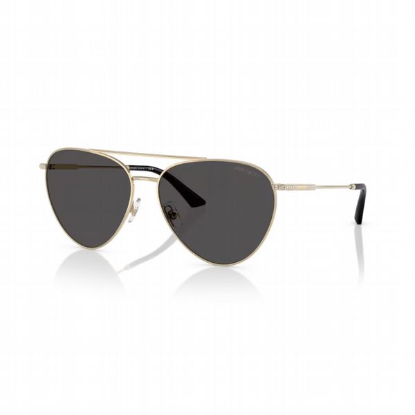 Jimmy Choo Pale Gold Frame With Dark Grey Lens - Size Extra Large