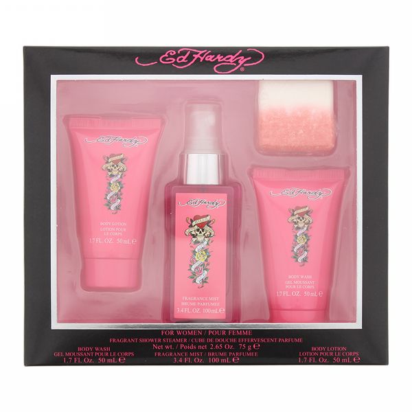  Ed Hardy 3 Piece Gift Set: Fragrance Mist 100Ml - Body Wash 50Ml - Body Lotion...