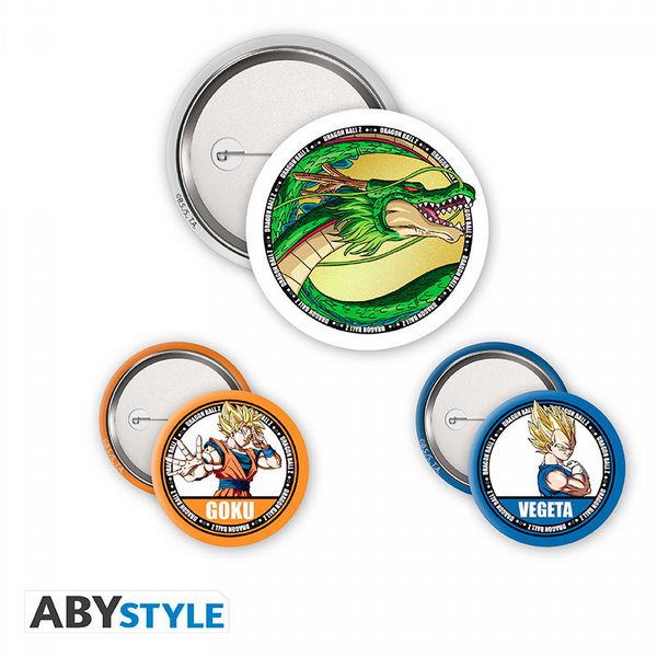 Dragon Ball Goku, Vegeta & Shenron 3 Badge Pack