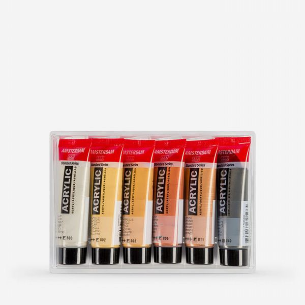 Royal Talens : Amsterdam Standard : Acrylic Paint : 20ml : Metallic Set of 6