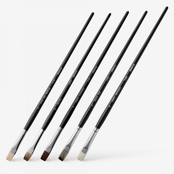 Jackson's: Oil & Acrylic Brush Hair Comparison Set: Set of 5 No.6 Flat Brushes